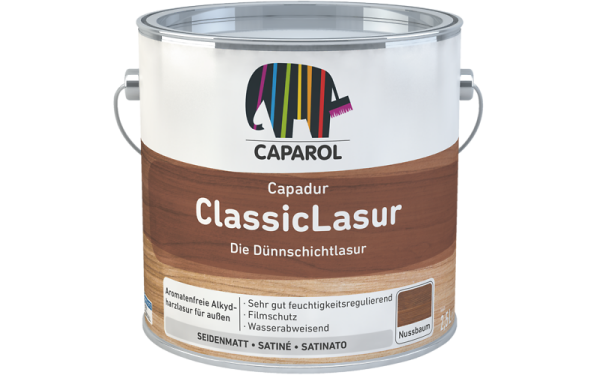 Caparol Capadur Classiclasur Wunschfarbton, Die Dünnschichtlasur, Hoher UV-Schutz, Sehr gut feuchtigkeitsregulierend, Filmschutz gegen Pilzbefall