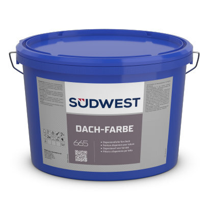 SÜDWEST Dach-Farbe 15L, Wasserbasierend, wetterbeständig, elastisch, Frostschäden verhindern, gut haftend