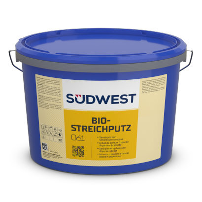 SÜDWEST Bio-StreichPutz 25KG Naturweiß, sehr gut schimmelpilzhemmender Dispersionssilikat-Streichputz, sofort strukturierbar, diffusionsoffen