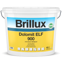 Brillux Dolomit 900 weiß 1L, Allround-Innendispersions-Farbe, lange Offenzeit, sehr guter Verlauf, emissionsarm, lösemittel- und weichmacherfrei (ELF)