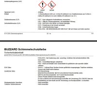 Buzzard Schimmelschutzfarbe (NAK 2, DKK 2),Atmungsaktive Innenfarbe zum hochwirksamen Schutz vor Schimmel-u. Pilzbefall in Feuchträumen