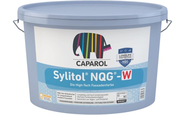 CAPAROL Sylitol NQG-W 12,5 L weiß, High-Tech Silikat-Fassadenfarbe mit integrierter NQG-Struktur für saubere Fassaden
