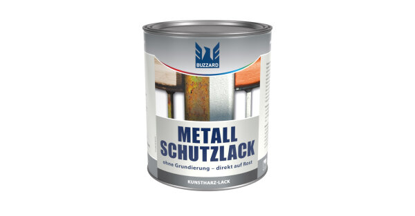 Buzzard Metallschutzlack glänzend, 750ml Anthrazit RAL 7016, aktiver Rostschutz, sehr gute Haftung, strapazierfähig, korrosionsschützend für Innen und Außen