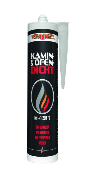 KIMTEC® Kamin- und Ofendicht 310ml, 1-komponentige pastöse Dichtungsmasse, Temperaturbeständigkeit von bis zu +1.200 °C