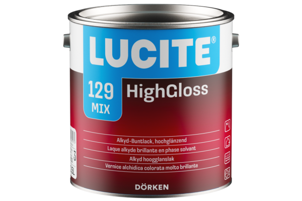 LUCITE 129 HighGloss weiß 2,5L Hochglänzender Weißlack für nahezu alle Oberflächen, Extrem hohe Wetterbeständigkeit Innen u. Außen