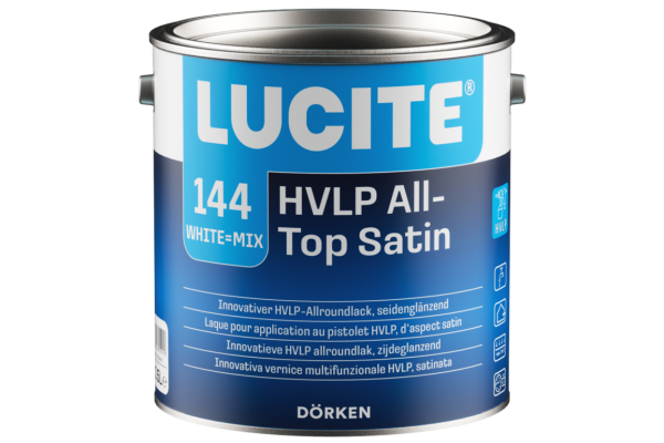 LUCITE 144 HVLP All-Top Satin weiß 2,5L hochdeckender Allround-Spritzlack, Ein-Topf-System, Blockfest, Ventilierend