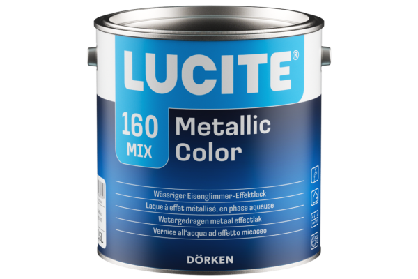 LUCITE 160 MetallicColor weiß 2,5L, Eisenglimmer-Effektlack, Seidenmatt, Ein-Topf-System, Blockfest, Umweltfreundlich