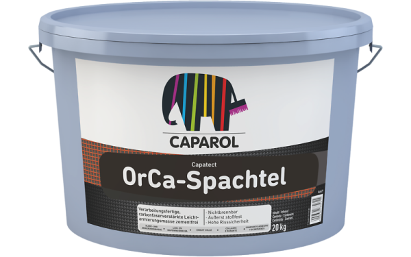 Caparol Capatect OrCa-Spachtel 20Kg Creme, Verarbeitungsfertige, carbonfaserverstärkte Leichtarmierungsmasse, Äußerst stoßfest und risssicher, Wasserabweisend