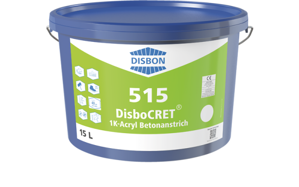 DISBON DisboCRET 515 1K-Acryl-Betonanstrich weiß 15L, rissüberdeckende Schutzbeschichtung für Beton sowie in Parkhäusern und Tiefgaragen