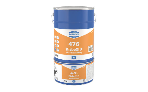 DisboXID 476 2K-EP-Beschichtung 10KG ca. RAL 7032 Kieselgrau, Chemisch hochbelastbar, rollfähig für Wand und Bodenflächen, dauernassbelastbar