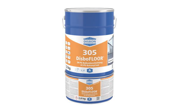 Disbon DisboFloor 305 (RAL 7037 Staubgrau) 2K-PU-Balkonbesch. 10KG für Balkone, Terrassen und Laubengänge, UV- und witterungsbeständig, dauernassbelastbar