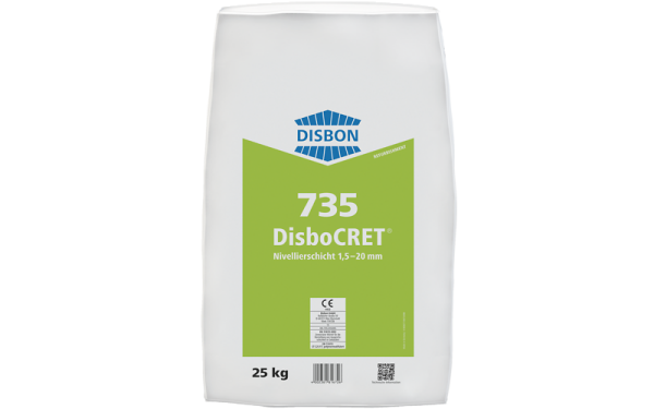 Disbon DisboCRET 735 Nivellierschicht 25kg grau, Kunststoffmodifizierte, zementgebundene, Nivelliermasse für den Innenbereich. Für Schichtdicken von 3 - 30 mm.