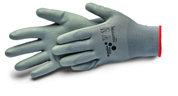 Schuller PAINTSTAR GREY 9"/L 3 Paar, Handschuhe Feinstrick, speziell für Malerarbeiten gute Passform, ein hervorragendes Tastempfinden, PU Beschichtung
