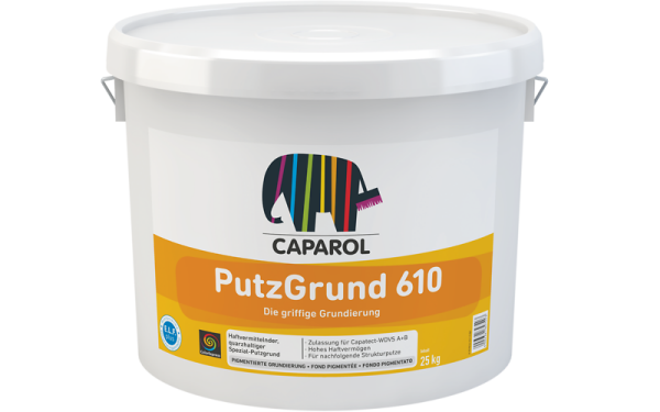 Caparol Putzgrund 610 Weiß 16KG, Pigmentiertes, quarzgefülltes haftvermittelndes Grundiermittel, lösemittelfrei und offenzeitverlängernd