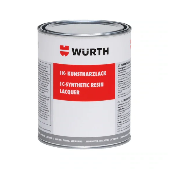 Würth 1K-Kunstharzlack WUNSCHFARBTON Glänzend, Hoch witterungsbeständig, Hervorragender Verlauf, hohe Endhärte, Schnelltrocknend, f. Innen und Außen