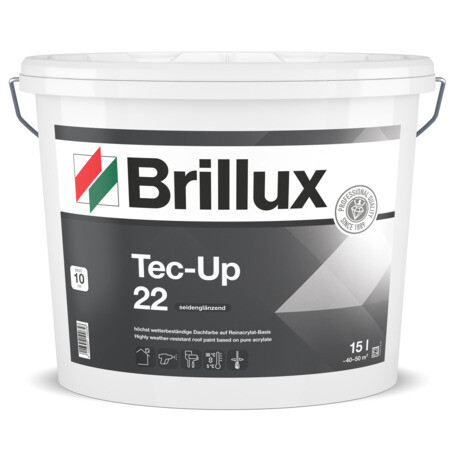 Brillux Tec-Up 22 Dachfarbe seidenglänzend 2,5L Klassikrot, höchst wetterbeständig, regendicht, hohe Farbtonbeständigkeit