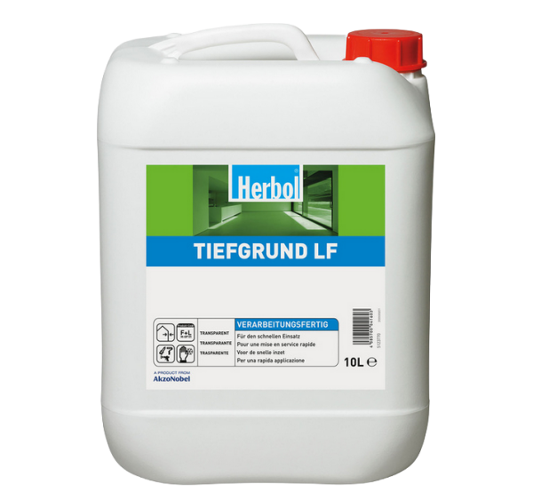 Herbol Tiefgrund LF 10L, Die gebrauchsfertige Grundierung für innen und außen. Mit verfestigender und egalisierender Wirkung sorgt sie für optimale Haftung nachfolgender Beschichtungen.