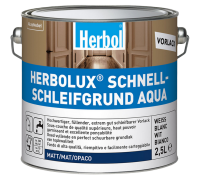 Herbol Schnellschleifgrund Aqua 2,5L weiß, ist ein wasserverdünnbarer, matter Vorlack für innen. Mit schneller Trocknung, guter Fülle und exzellenter Schleifbarkeit sorgt er für ein glattes, hochwertiges Endergebnis.