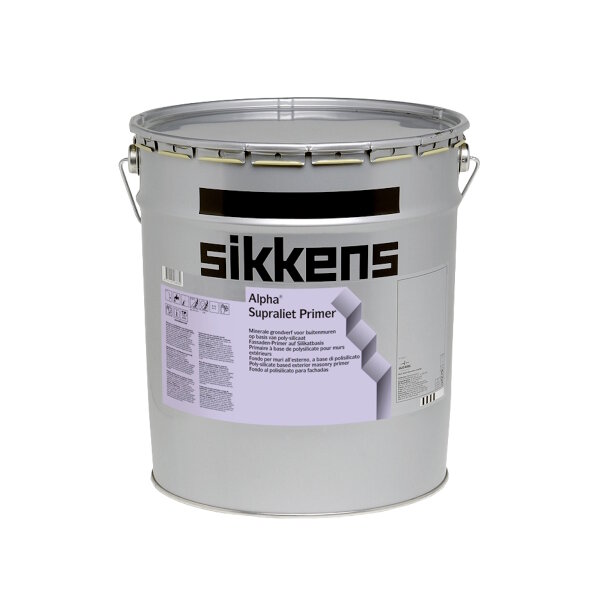Sikkens Alpha Supraliet Primer 14L, Farblose Silikatgrundierung zur Verfestigung und Vorbereitung mineralischer Außenflächen im System mit Alpha Supraliet