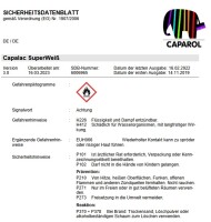 CAPAROL Capalac SeidenWeiß 2,5L weiß, Edles Seidenmatt Lackierungen auf Holz, Metall und Hart-PVC, Hohe Schlag- und Stoßfestigkeit