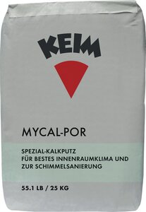 KEIM Mycal-Por wei&szlig; 25KG, Mineralischer Spezial-Kalkputz f&uuml;r innen, Schimmelwidrig, Feuchteregulierende Eigenschaften