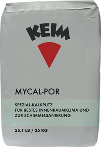 KEIM Mycal-Por weiß 25KG, Mineralischer Spezial-Kalkputz für innen, Schimmelwidrig, Feuchteregulierende Eigenschaften