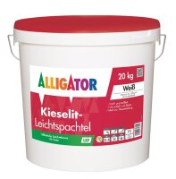 ALLIGATOR Kieselit-Leichtspachtel LEF wei&szlig; 20KG, Verarbeitungsfertig f&uuml;r Wand- und Decke