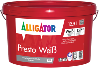 ALLIGATOR Presto Weiß LEF 12,5L weiß, Dipersions-Innenfarbe mit maximaler Deckkraft 1, Streiflichtunempfindlich, Desinfektionsmittelbeständig, -Tönbar-