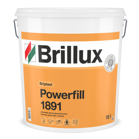 Brillux Briplast Powerfill 1891 weiß 15L, verarbeitungsfertig, wasserdampfdiffusionsfähig, lösemittel- und weichmacherfrei, Verarbeitung mit Airless- und Schnecken-Förder-Geräten