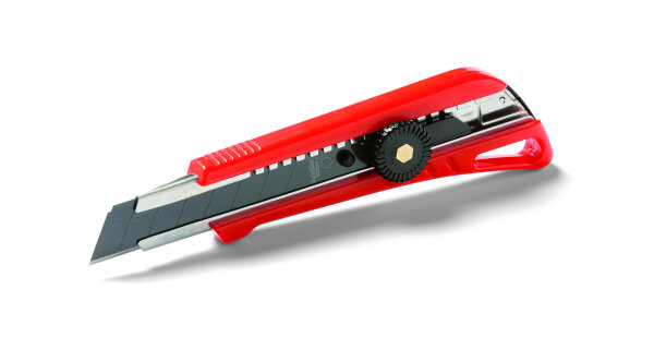 Schuller SAMURAI SECURE 18mm,Cuttermesser mit sicherer Klingenarretierung und Feststellschraube