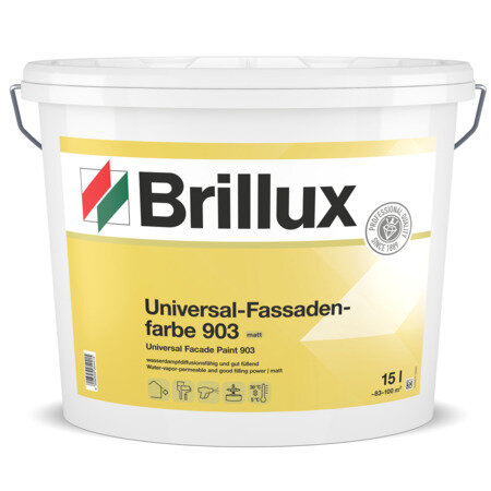 Brillux Universal Fassadenfarbe 903 weiß, Dispersions-Fassadenfarbe, sehr gut füllend, wetterbeständig, wasserdampfdiffusionsfähig