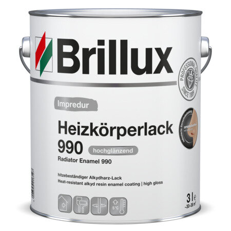 Brillux Heizk&ouml;rperlack 990 wei&szlig;, hochdeckend, aromatenfrei, hitzebest&auml;ndig bis +180 &deg;C, sehr strapazierf&auml;hig, T&ouml;nbar