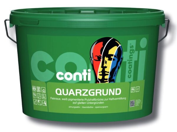Conti Quarzgrund 25KG, Feinraue, weiß pigmentierte Putzhaftbrücke für mineralische Untergründe, Innen-u.Außen