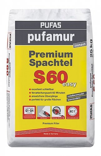 PUFAS pufamur Premium-Spachtel S60 easy 25KG; kunstharzvergütet;faserverstärkt;exzellent schleifbar