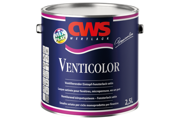 CWS WERTLACK® Venticolor |weiß | 2,5 l | Seidenglänzender Fensterlack | hohe UV-Stabilität und Farbtonbeständig | tönbar