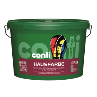 Conti® Hausfarbe weiß 12,5L, 100% Reinacrylat Universalfarbe,Algen,-Pilzschutz,Außenbereich,-tönbar-