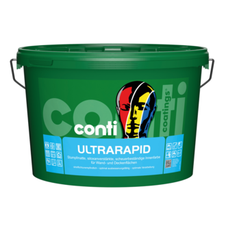 Conti® UltraRapid weiß 12,5L, Hochdeckende Einschicht-Dispersions-Innenfarbe, Streiflichtunempfindlich, f. glatte und strukturreiche Oberflächen
