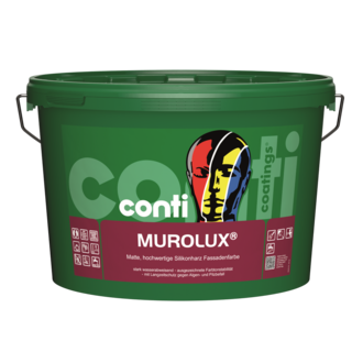 Conti® Murolux® weiß 12,5L, Silikonharz-Fassadenfarbe, stark Wasserabweisend , hoch diffusionsfähig, Algen-, Pilzschutz,-tönbar-