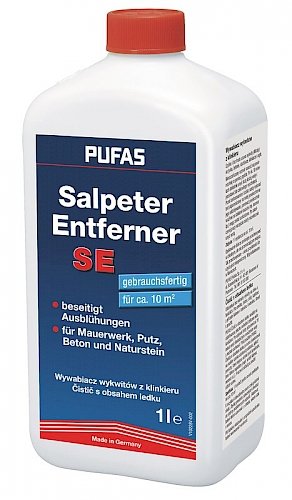 PUFAS Salpeter-Entferner SE 1L farblos; beseitigt Ausbl&uuml;hungen f&uuml;r Mauerwerk, Putz, Beton