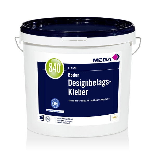 MEGA 840 Boden Designbelags-Kleber 14,00 kg, für PVCBeläge in Bahnen und Platten, PVC-Designbeläge (LVT), CV-Beläge und Quarzvinylplatten