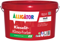 ALLIGATOR Kieselit-Klima-Farbe LEF Weiß 12,5L, Hoch deckende Silikat-Innenfarbe, Hoch diffusionsfähig f. angenehmes Raumklima, Desinfektionsmittelbeständig