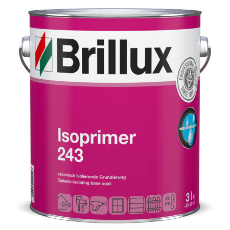 Brillux Isoprimer 243 Weiß 0,75L, Holz-Grundierung mit hervorragender Isolierwirkung auch Ruß,-Nikotinflecken, schnell trocknend, wasserbasiert