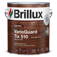 Brillux Lignodur VarioGuard Tix 510 (Gel-Lasur) 3L Kastanie, tief eindringender Lasuranstrich, feuchtigkeitsregulierend, wetterbeständig, seidenglänzend, für Außen und Innen