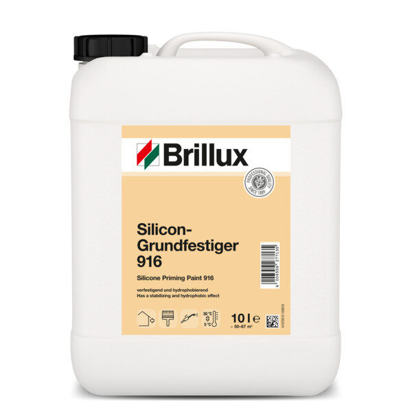 Brillux Silicon-Grundfestiger 916, 5L, Grundierung,-Verfestigung und gleichzeitigen Egalisierung, tief eindringend, schnell trocknend