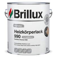 Brillux Heizkörperlack 990 weiß 3L, hochdeckend, hochglänzend, hitzebeständig bis +180 °C, sehr strapazierfähig, leicht verarbeitbar, Tönbar