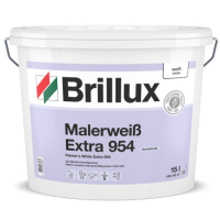 Brillux Malerwei&szlig; Extra ELF 954 Weiss, Innen-Disspersionsfarbe, gut f&uuml;llende Decken- und Wandanstriche, l&ouml;semittel,-weichmacherfrei