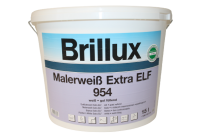 Brillux Malerweiß Extra 954, Dispersions-Innenfarbe, gut füllende Decken- u. Wandanstriche, wasserdampfdiffusionsfähig, ELF lösemittel,-weichmacherfrei