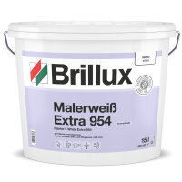 Brillux Intromatt 954 (ehemals Malerweiß Extra) 15L, Dispersions-Innenfarbe, gut füllende Decken- u. Wandanstriche, wasserdampfdiffusionsfähig, ELF lösemittel,-weichmacherfrei