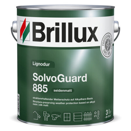 Brillux SolvoGuard 885 Weiß, Holz-Wetterschutz deckend oder lasierend, seidenmatt, feuchtigkeitsregulierend, Ein-Topf-System, blockfest, für außen, tönbar