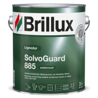 Brillux SolvoGuard 885 Weiß 0,75L, Wetterschutz Holzfarbe deckend oder lasierend, seidenmatt, feuchtigkeitsregulierend, Ein-Topf-System, blockfest, für außen